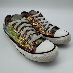 Converse Chuck Taylor W 7.5 Mermaid Sequins Colorful Maximalism Kidcore Rainbow